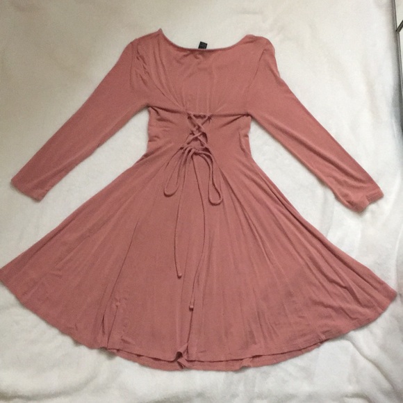 NWOT Dress w laced up back